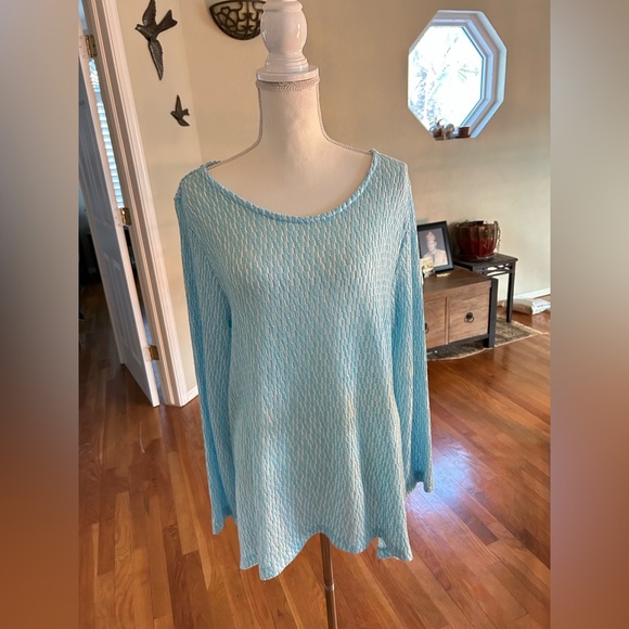 Chelsea & Theodore Blue & White Top in Women's Sz XL - Picture 1 of 9